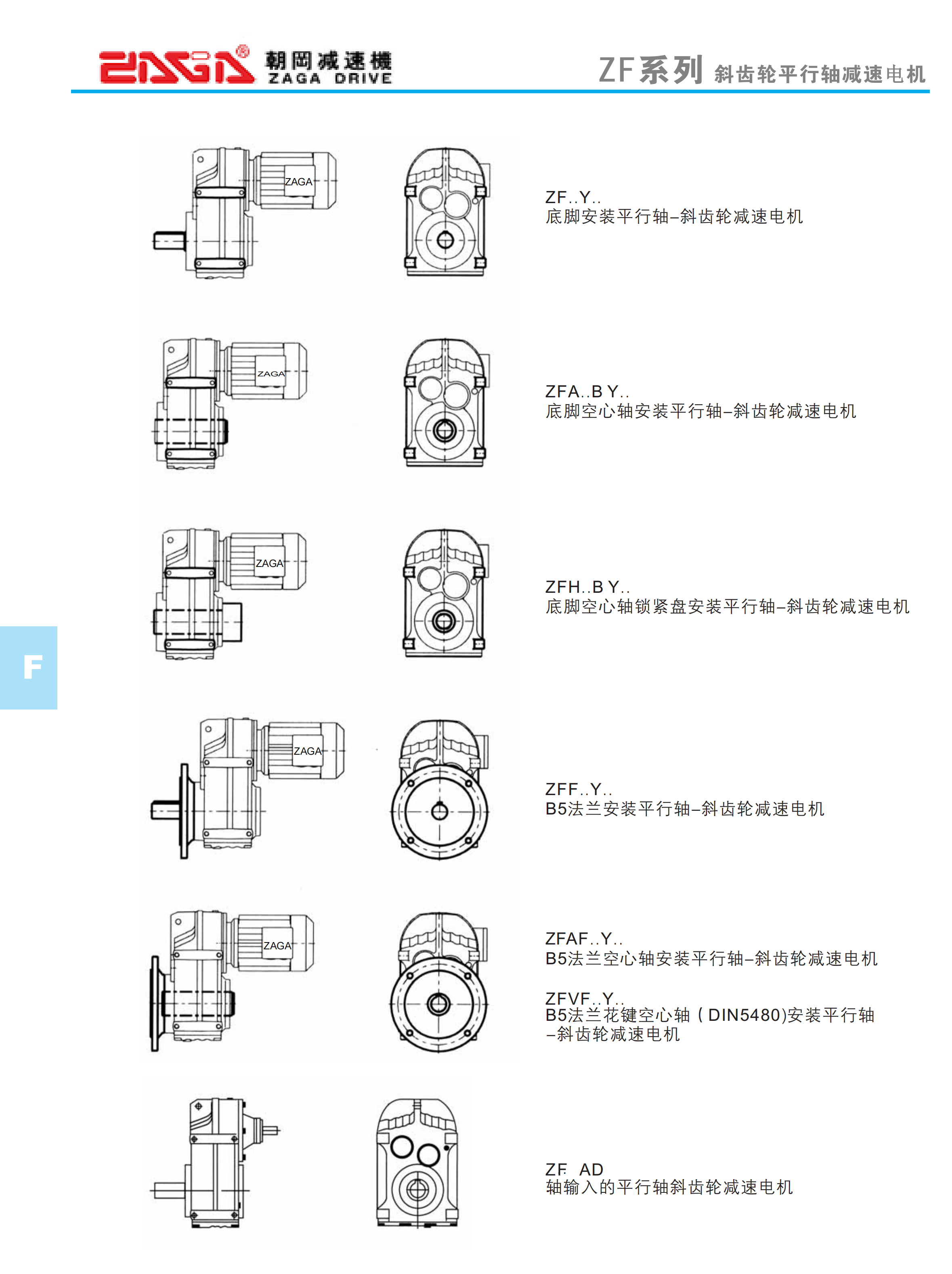 F系列平行轴减速电机型号