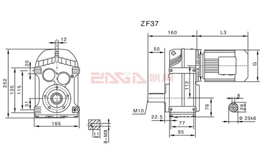 F37平行轴减速电机图纸